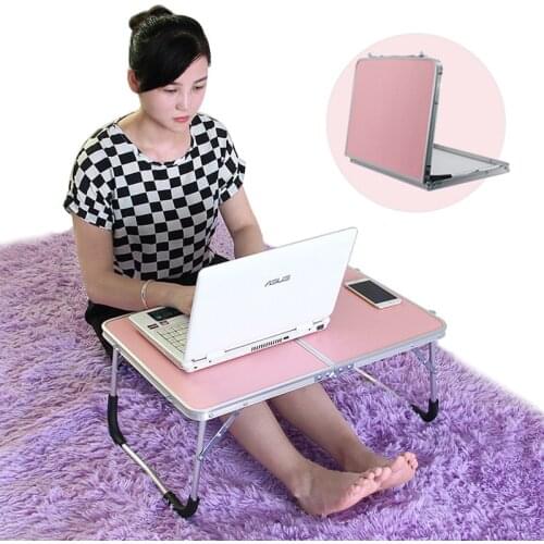 Foldable Computer Bed Sofa Table Portable Travel Laptop Desk Metal Notebook Desk For Home Outdoor Multifunction Eating Working