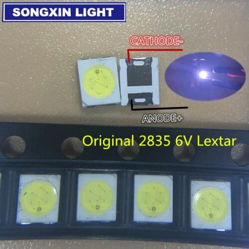 100PCS LEXTAR For maintenance Konka Changhong Amoi LCD TV backlight LED strip lights 1210 3528 2835 SMD LED beads 6V