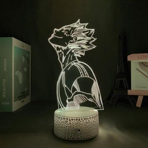 3D Lamp Anime Light Haikyu Bokuto for Bedroom Decor Child Kids Birthday Gift Manga Lamp Xmas Decoration Shape Light