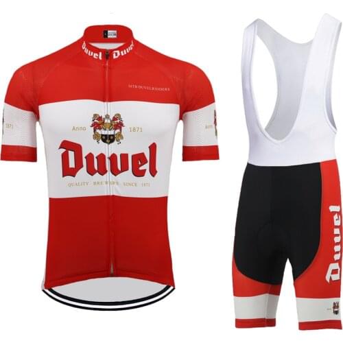 DUVEL BEER Cycling Jersey Set Maillot Ciclismo Hombre Men Short Sleeve Bike Clothing GEL Breathable Pad Bib Shorts