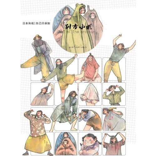 Vintage Old Fashion Girl Washi Tape for Card Making Bullet Journal DIY Scrapbooking Label Sticker