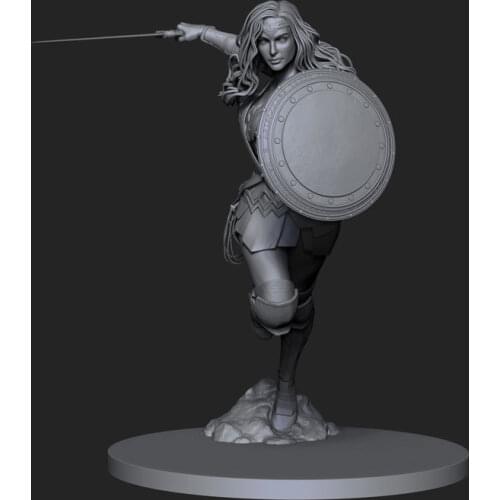 1/24 75mm 1/18 100mm Resin Model Kits Wonder Gril Warrior Female Soldier Figure Unpainted No Color RW-081