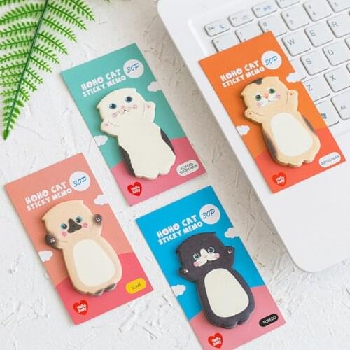 1 Pcs Cute Cat Series Sticky Note Student Message Sticker N Times Memo Pad Scrapbooking School Label Stationery