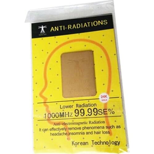 10pcs/lot 1000 IONS Gold 24K Sticker Protector Shield For Mobile Phone/IPAD Anti Radiation 99.99SE