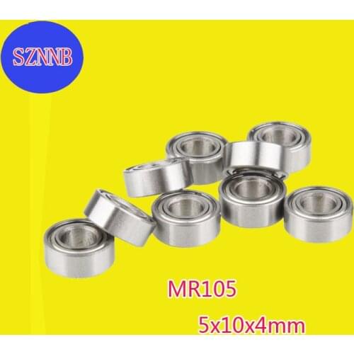 10pcs Miniature Ball Bearing Deep Groove Ball MR105zz L-1050 5x10x4mm High Precision Noiseless Bearing Steel Abec-5 Miniature Be