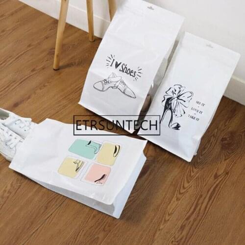 100pcs Portable Self Seal Plastic Shoes Package Bag Travel Storage Pouch Waterproof Bag Shoes Suitcase Storage