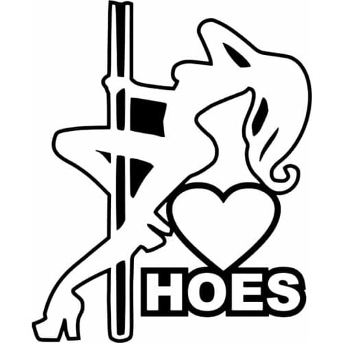 12X14.6CM Love HOES Stripper Girl Jdm Vinyl Decal Car Sticker Window