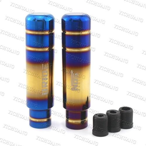 13cm JDM Burnt Blue Gold Style Aluminum Gear Shift Knob Shifter Lever Head Bride Nos for Universal Car