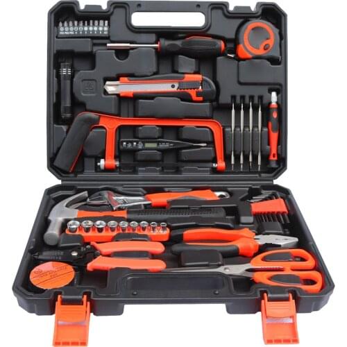 45Pcs Hardware Tool Set Home Toolbox Household Repair Tools General Maintenance Tool Set for Home Apartment Garage Dorm Office