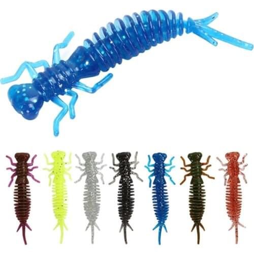 5 PCS Larva Soft Lures 5.5cm/7.5cm/10cm Wobblers Fishing Lure Aritificial Silicone Fishing Worm Bass Pike Minnow Jigging Bait