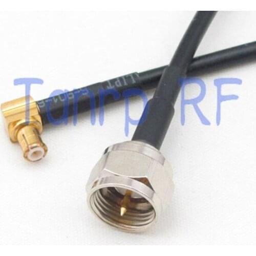 6in F male plug to MCX male plug right angle RF connector adapter 15CM Pigtail coaxial jumper cable RG174 extension cord