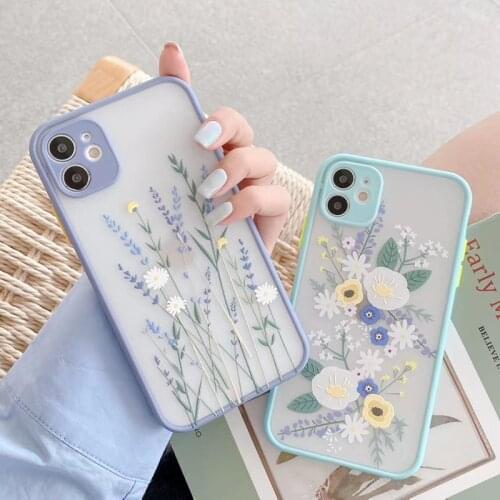 Moskado Flowers Phone Case For iPhone 12 Pro 11 Pro Max X XR XS Max 7 8 Plus SE 2020 Camera Protection Clear Hard PC Back Cover