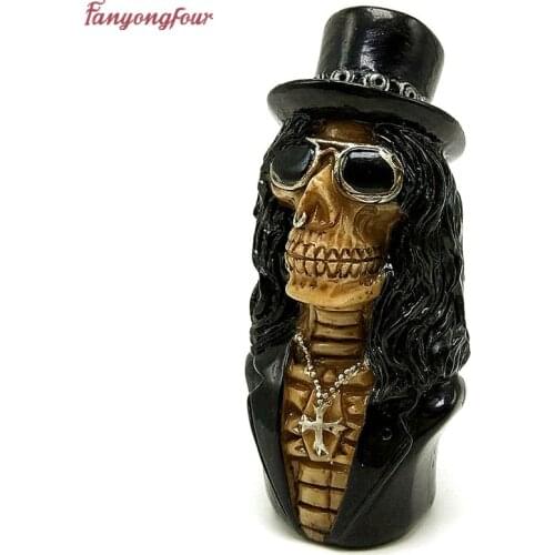 Black Eyeglasses Skull Shape Silicone Mould Cake Decoration Tool Candle Soap Chocolate Mould