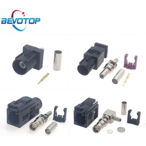 Black Fakra Connector Fakra A Male Plug / Female Jack RAL 9005 RF Coaxial Wire Connectors for RG316 / RG174 Pigtail Cable