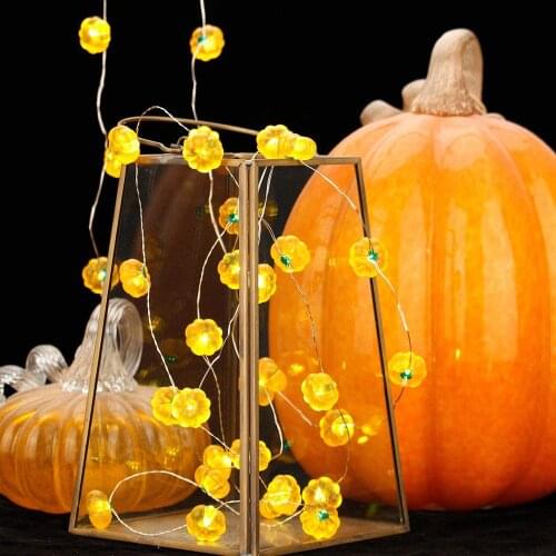 Battery Operated 3M 30LED Pumpkin String Lights Remote Control Halloween 3D Pumpkin Garland for Fall Thanksgiving Parties