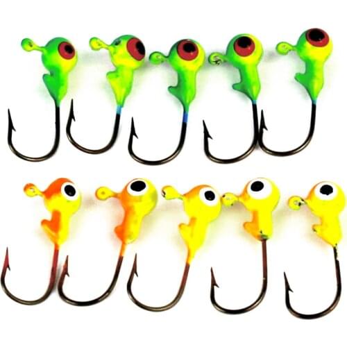 Hengjia 5PCS/Lot Winter Ice Fishing Hook Lure Mini Metal Bait Fish 1.75g Lead Head Hook Bait Jigging Fishing Tackle