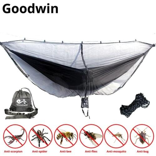 Lightweight Hammock Bug Mosquito Net Easy Setup Outdoor Double Single Hammocks for 360 Degree Protection Dual Sided Zipper