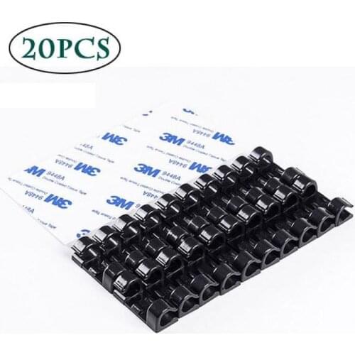 Finisher Wire Clamp 20pcs Solid Desk Set Wire Clip Organizer Office Accessories Bobbin Winder Wrap Cord Cable Manager for Mouse