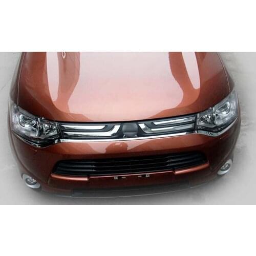 Chrome front bumper grille grill trim Molding for Mitsubishi Outlander 2013 2014