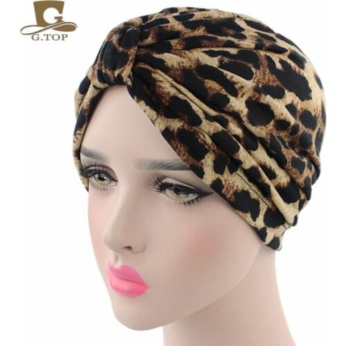 New Bohemian style Cotton floral print Turban Hat Headband Wrap Chemo Bandana Hijab Pleated Indian Cap