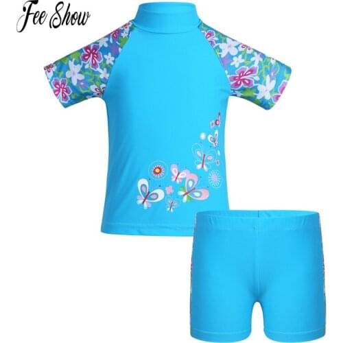New 2018 Summer Style Girls Tankini Floral Printed Swimsuit Swimwear Set Tops with Bottoms Bathing Suit For Children Beachwear