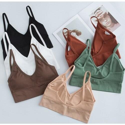 New Tops Women 2021 Lingerie Vest Bra Tube Top Sexy Seamless Wire Free Cami Crop Top Elastic Tank Tops Mujer Push up Solid Bra