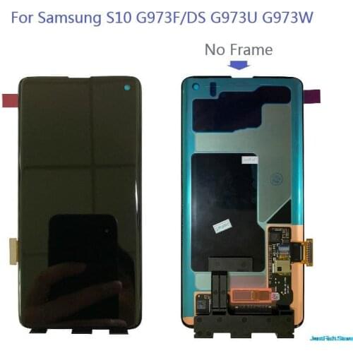 Original Super AMOLED Screen For Samsung Galaxy S10 SM-G973FD 6.1 inch Black Spot Lcd Display Touch Screen Digitizer