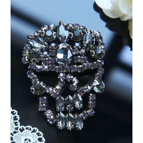 Skull beaded patches applique patches for clothing patch sewing accessories parches bordados embroidered patches