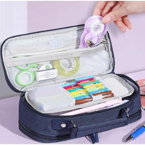 Pencil Bag Pencil Case Pencilcase School Pen Case Supplies Pencil Bag School Box Pencil Pouch Canvas Pen Storage Bag with Handle