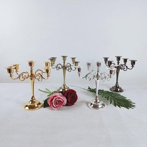 Silver/Gold/Bronze Pillar Candle Holders Wedding Candlestick Decoration Candle Stand Party Christams Home Candelabra
