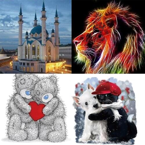 Hot Doll Bear Lion Full Diamond Painting Cross Stitch Embroidery Decor Wall Craft