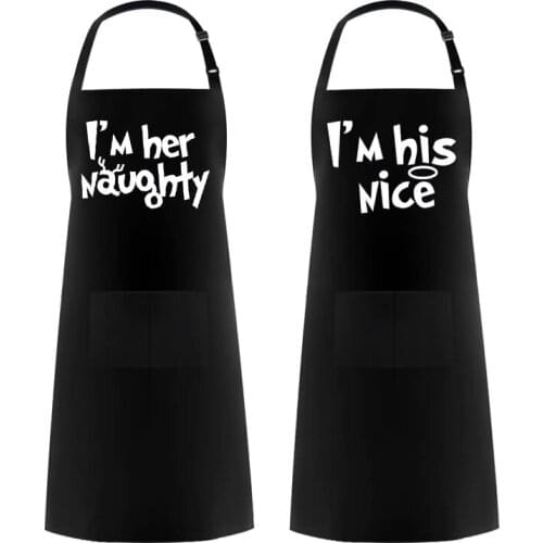 Xmas couple apron girlfriend boyfriend spouse wife husband fiance fiancee gift present Merry Christmas Eve dinner BBQ decoration