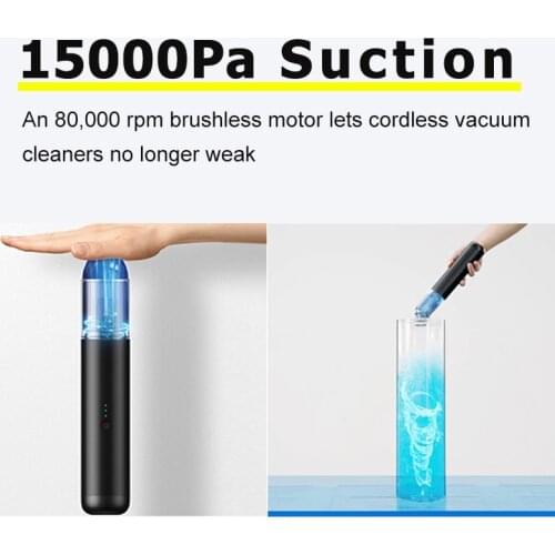 15000Pa Car Vacuum Cleaner Wireless Mini Handheld Vacuum Cleaner w LED Light for Car Home Clean Portable Vaccum Cleaner