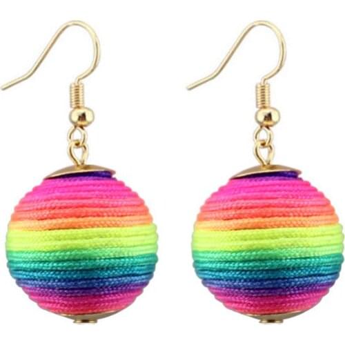 Rainbow Bonbons Earrings for Women Geometric Ball Jewelry