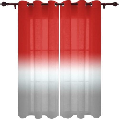 Red White Gradient Window Curtains Kitchen Bedroom Drapes Home Decor Luxury Curtains for Living Room