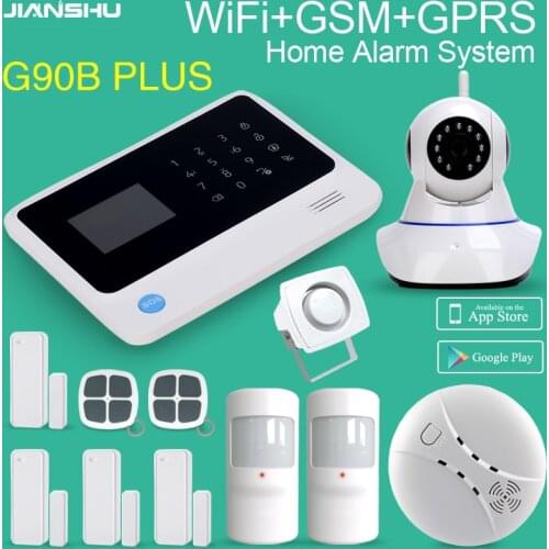 JIANSHU Home Security Alarm System Support English/Spanish/French/Dutch Languages GSM WIFI Home Security Burglar Alarm System
