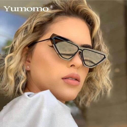 Triangle Steampunk Rimless Sunglasses Women 2021 Brand Designer Polygon Frameless Sun Glasses Female Shades Multicolor UV400