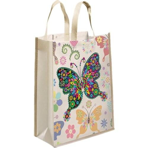 5D DIY Diamond Painting Bag Non-woven Fabric Embroidery Handbag Women Shopping Storage Bag Foldable Grocery Tote Home Organizer