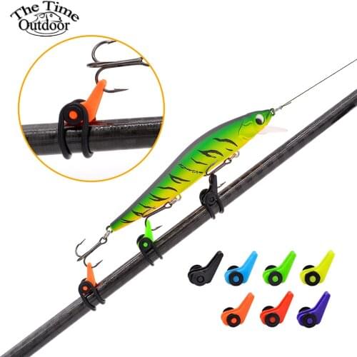 Thetime 10pcs/lot Secure Hook Keeper Lure Bait Holder Safe Keeping for Fishing Rod Fishing Gear Portable Accessories Fixed Bait