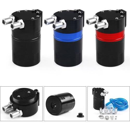 Universal Racing Aluminum Reservior Oil Catch Can Tank With 6 Fittings TT101994