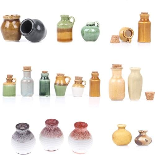 1PC 1:12 Dollhouse Miniature Ceramics Jar Seasoning Jar Kitchen Toy Home Decor kid kitchen pretend play toy children gift