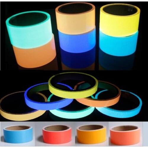 1cm*1M Luminous Tape Self-adhesive Glowing Night /Dark Safety Stage Striking Warning Safety Tape PET luminous Wall Sticker