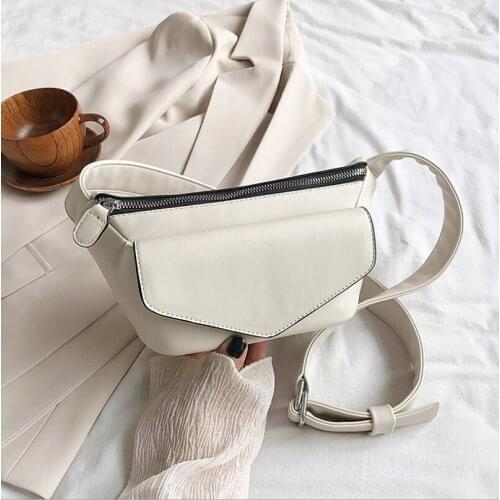 2021 Casual Waist Bags For Women Leather Shoulder Bag Travel Small Chest Bag Women Belt Purses Female Bolsos Solid Color