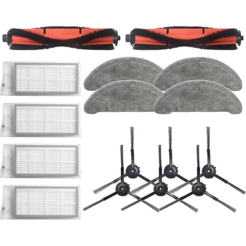 Promotion!16Pcs Mop Cloths Rolling Side Brush HEPA Filter For ROIDMI EVE Plus Robot Vacuum Cleaner Spare Parts