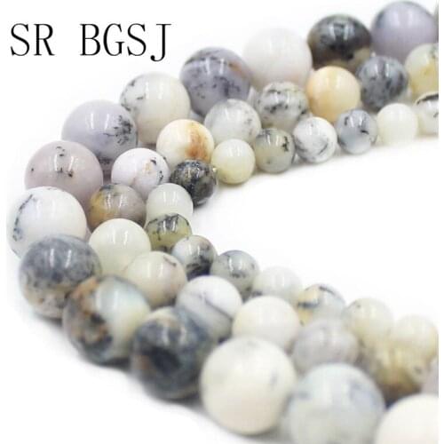 Free Shipping 6mm 8mm 10mm Genuine White Opal Round Loose Gems Natural Stone Beads Strand Wholesale 15"
