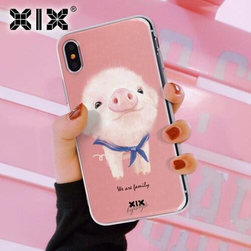 XIX for Funda iPhone X Case 5 5S 6 6S 7 Plus X XS Max XR Cute Pig for Cover iPhone 7 Case Soft TPU for Capa iPhone 8 Case