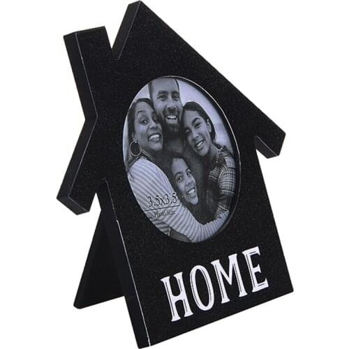 Wood Photo Frame House Modern Desktop Home Decoration Tabletop 2020 New Design Support Family Frames MDF Love Gift Home Good