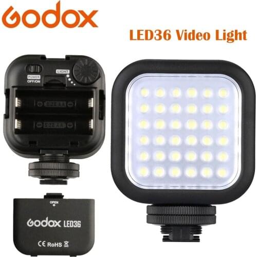 Godox LED36 5500~6500K LED Video Light 36 LED Video Lights Lamp Photographic Lighting for DSLR Camera Camcorder Mini DVR