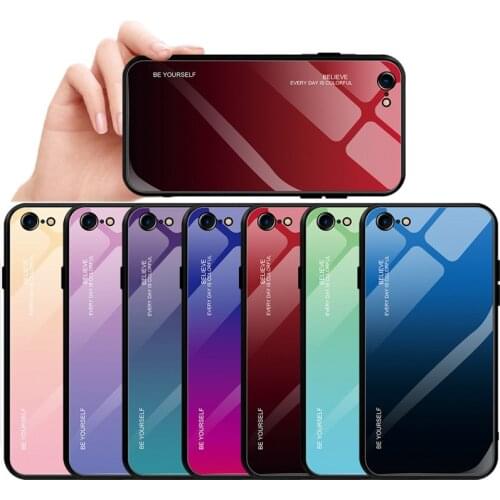 Gradient Tempered Glass Case For iphone 6 6S 7 8 Plus on For iphone X XS XR XS Max SE 2020 11 Pro Cases Cover Protective Fundas