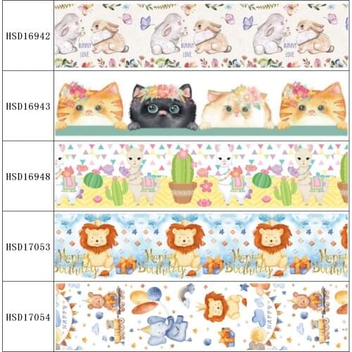 HSDRibbon free shipping 3" 75mm heat transfer printed hsd-design series Grosgrain Ribbon 50Yards/Roll